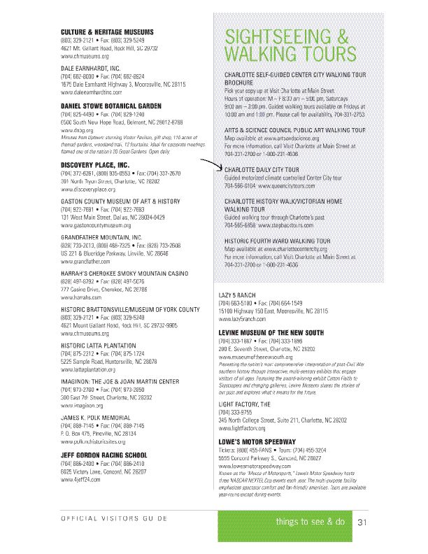 Charlotte Visitors Guide Article
