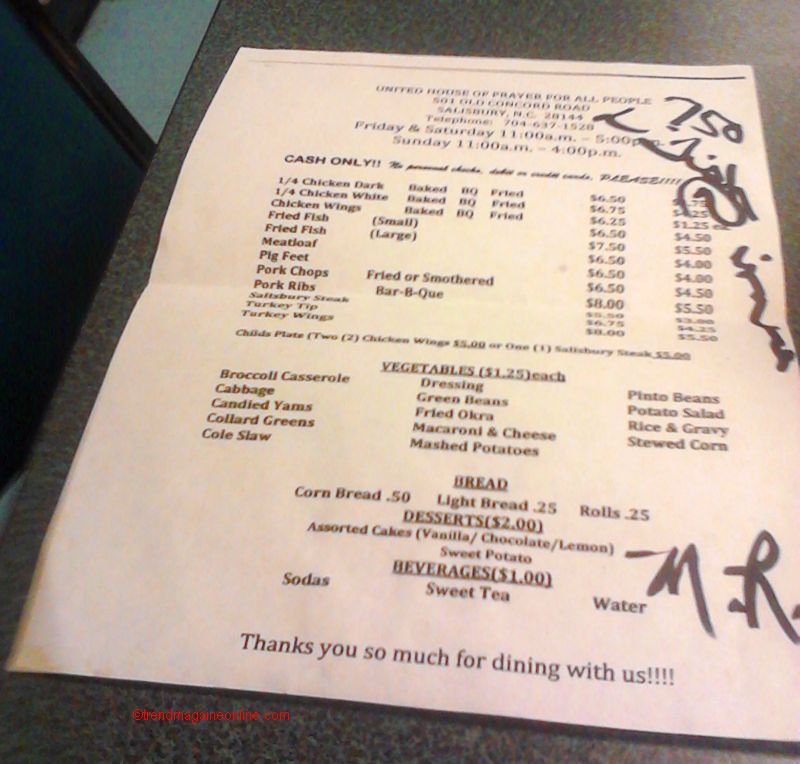 Click to Enlarge UHOP Menu PIC! UHOP Menu PIC