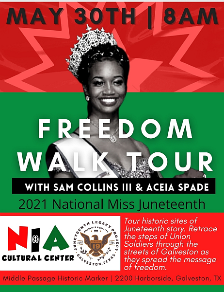 Click for Freedom Walk Tour with 2021 National Miss Juneteenth Info! Freedom Walk Tour with 2021 National Miss Juneteenth Pic